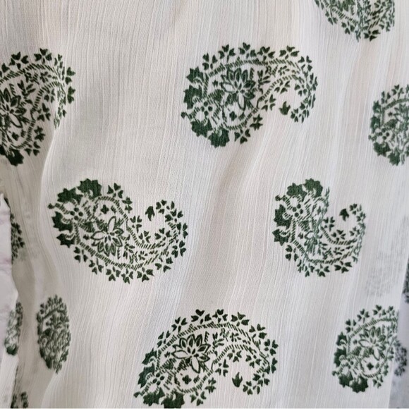 Renee C Sheer Top | Ivory w/ Green Paisley Burnout | Medium* | EUC - Picture 6 of 9